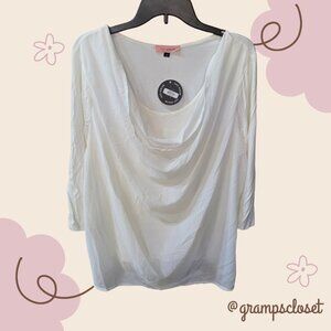 East Adeline 1X Ruffle Neck Top